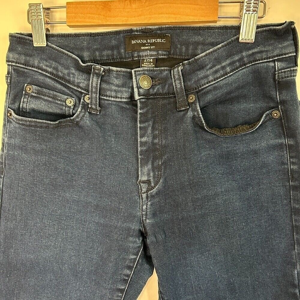 Banana Republic Skinny Fit Jeans Womens 27/4 Dark Wash Indigo Stretch‎ Denim - Picture 2 of 6